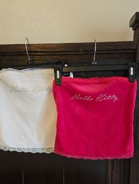 Hello Kitty Pink & White Lace Rhinestone Tube Tops